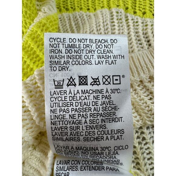 Roxy Juniors Rocky Point Stripe Crew Neck Open Knit Sunshine Layering Sweater XL - Picture 15 of 15